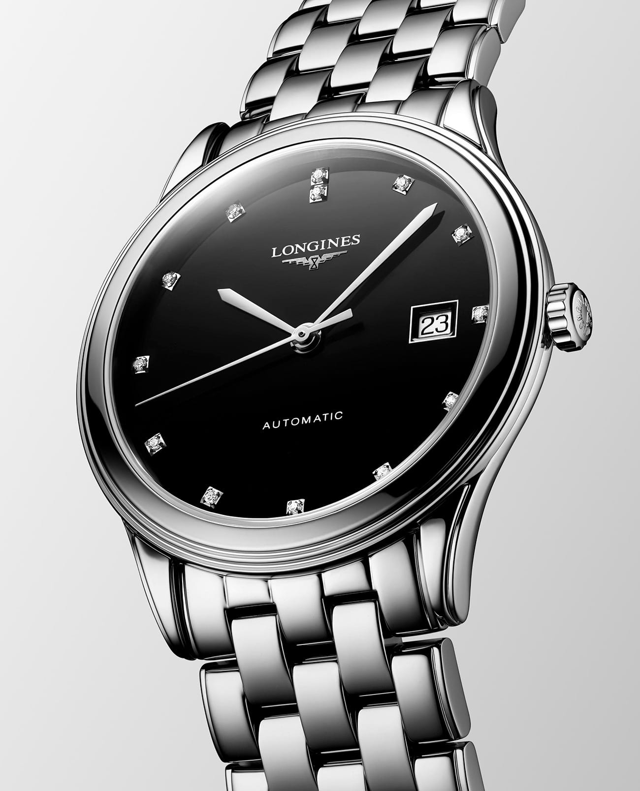 Longines Longines Flagship L4.974.4.57.6, flagship швейцария мужские часы на браслете нержавеющая сталь боковой вид