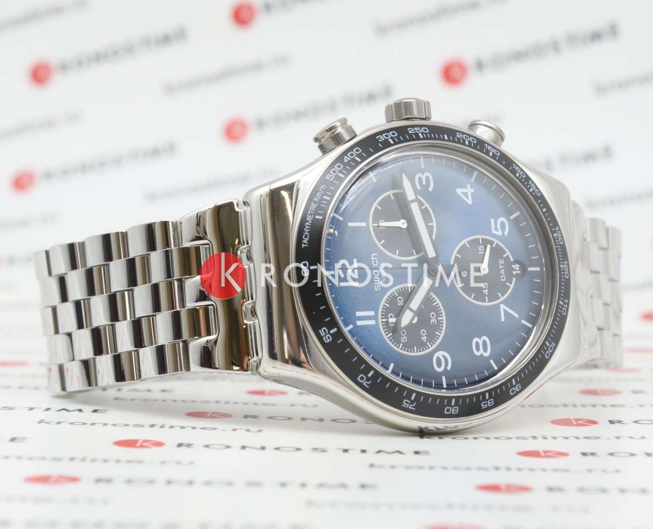 Swatch Swatch I New Chrono YVS423GC мужские часы синий циферблат на запястье