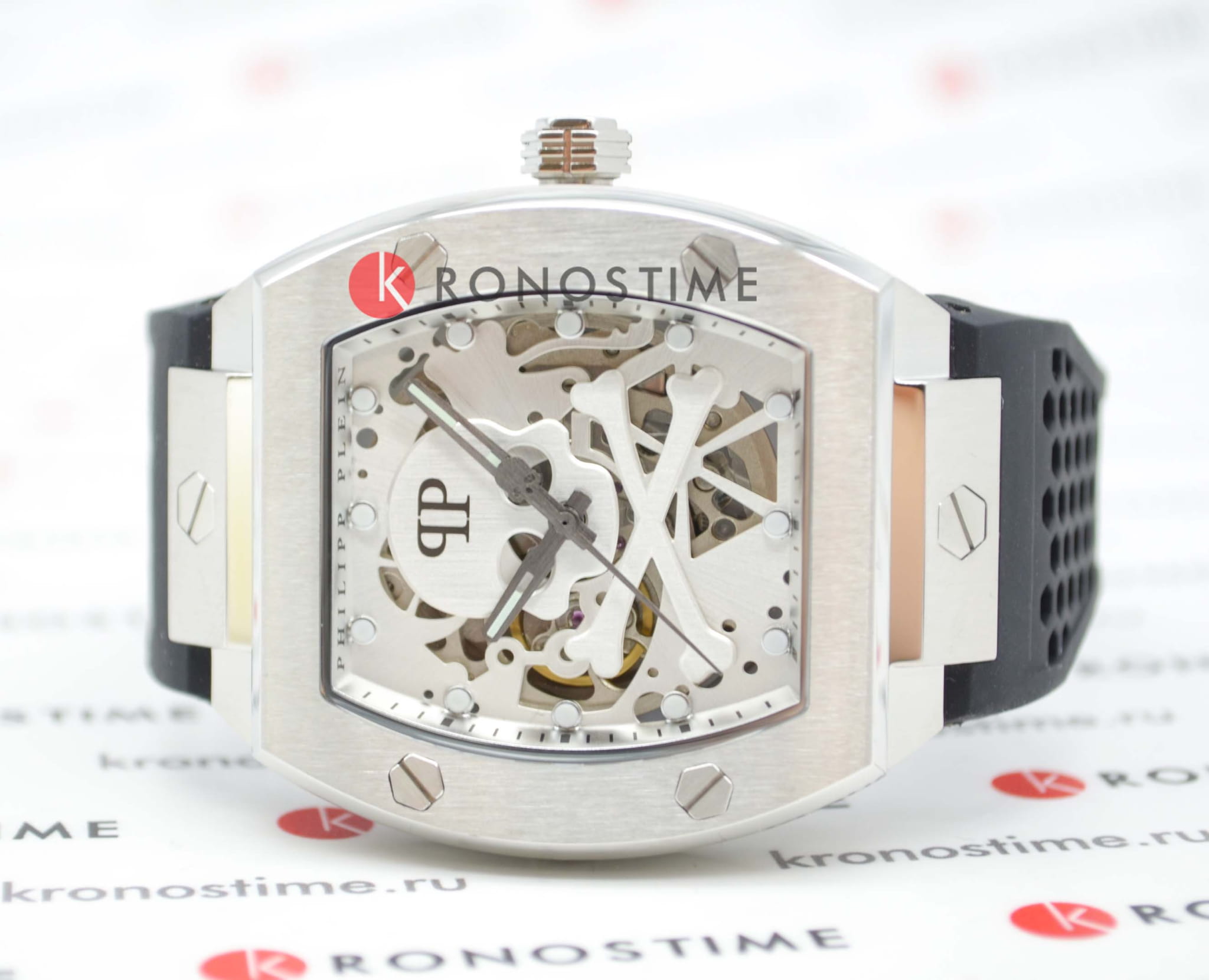 Оригинальные часы Philipp Plein Philipp Plein The Skeleton PWBAA2123 механические калибр механизма  общий вид