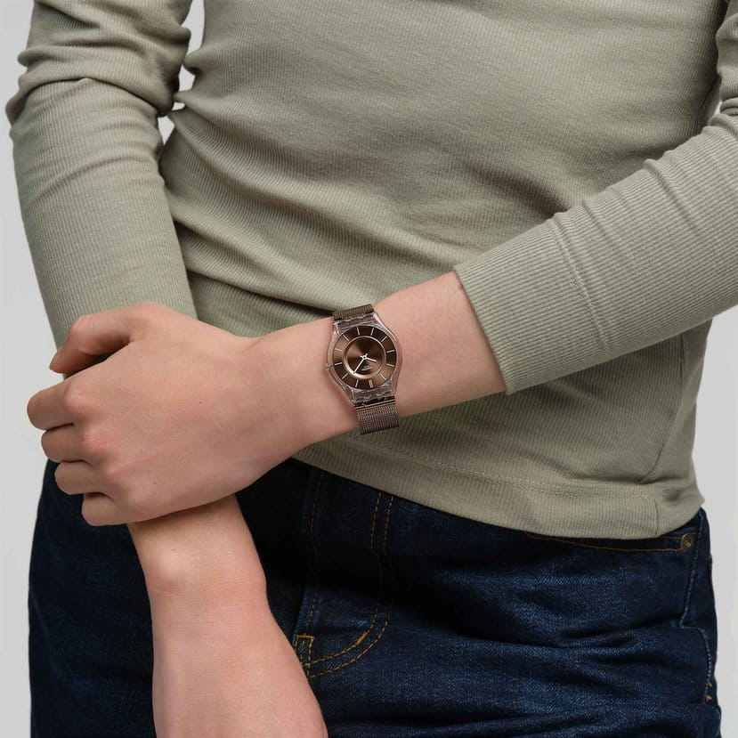 Оригинальные часы Swatch Swatch Skin Classic Biosourced SS08K121M кварцевые калибр механизма  общий вид