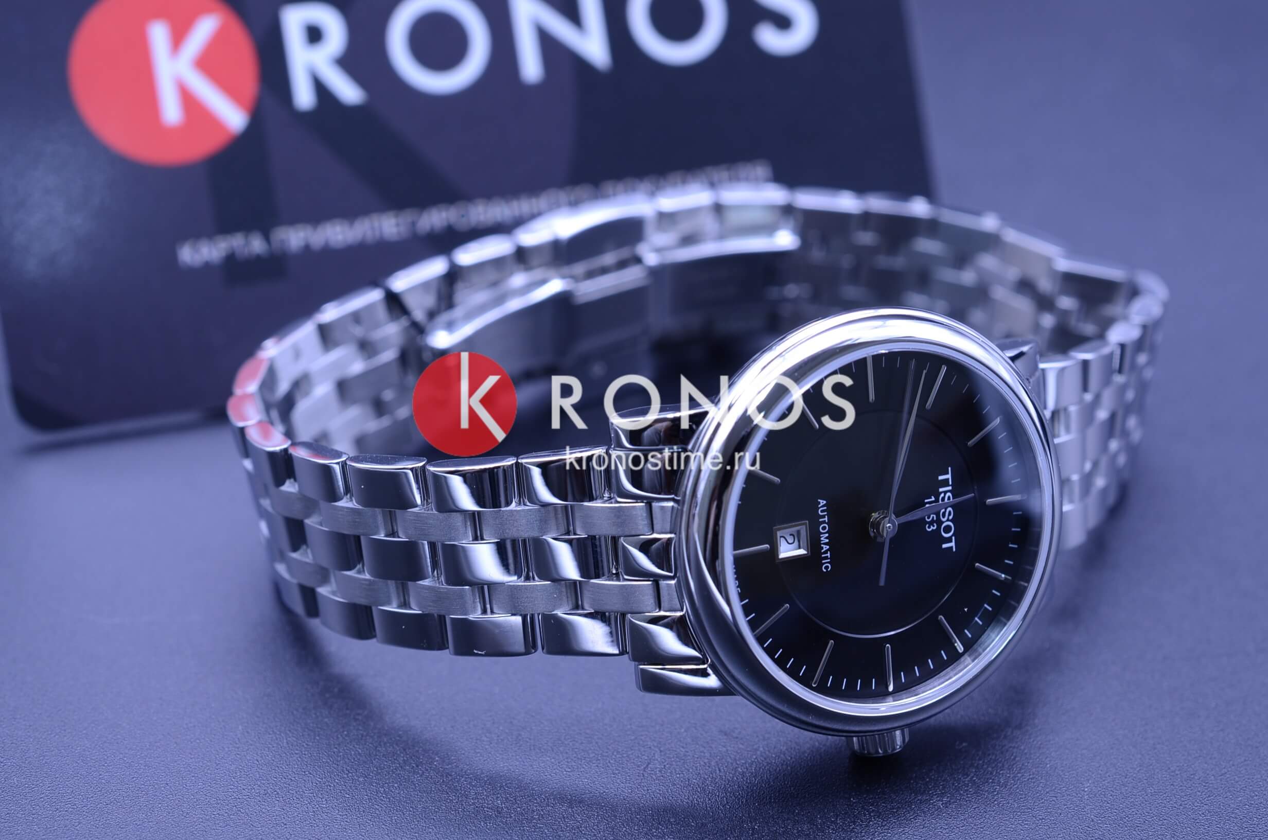 Tissot Tissot Carson Automatic Lady T122.207.11.051.00 женские часы черный циферблат на запястье