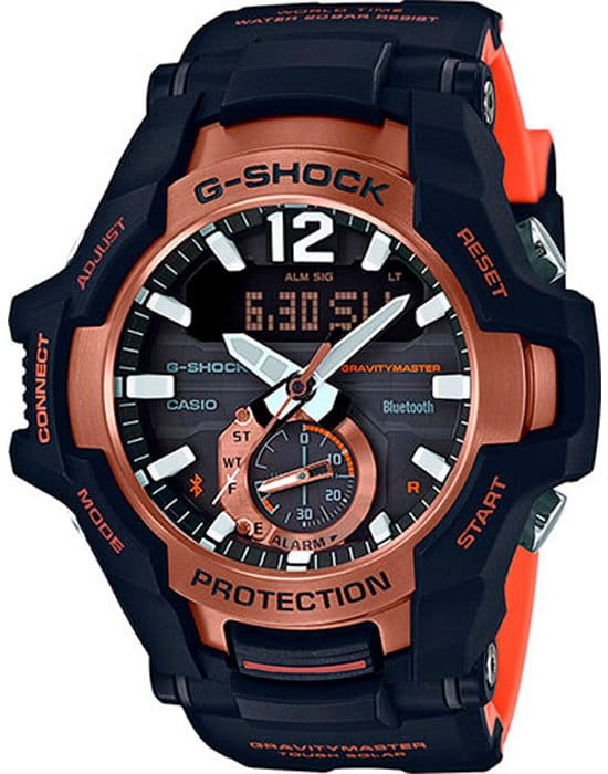 Casio Casio G-Shock GR-B100-1A4  GR-B100-1A4ER электронные мужские часы черный циферблат, браслет пластик — вид спереди