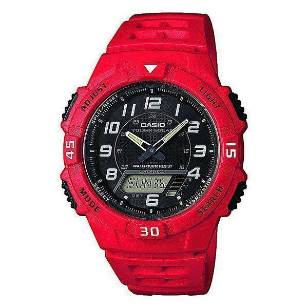 Casio Casio Illuminator AQ-S800W-4B  AQ-S800W-4B автокварц (кинетик) мужские часы черный циферблат, браслет 18-каратное желтое золото — вид спереди
