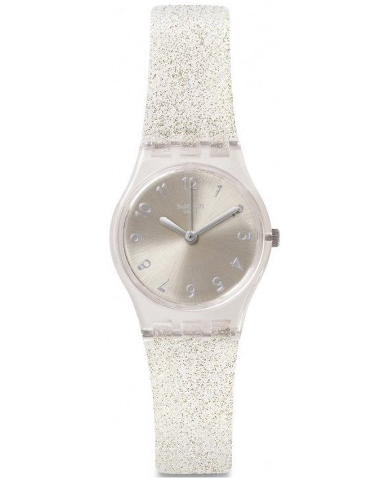 Swatch Swatch Lady LK343E  LK343E кварцевые женские часы серебристый циферблат, браслет пластик — вид спереди