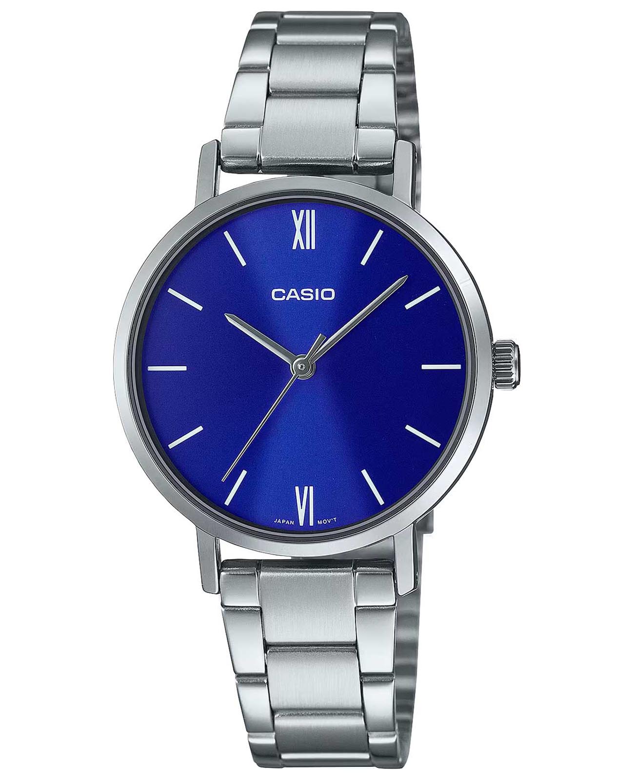 Casio Casio Collection LTP-VT02D-2A  LTP-VT02D-2A кварцевые женские часы синий циферблат, браслет нержавеющая сталь — вид спереди