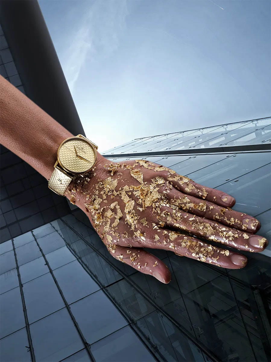 Maurice Lacroix Maurice Lacroix Eliros Date Sunshine EL1118-PVY01-090-9, eliros швейцария женские часы на браслете кожаный боковой вид