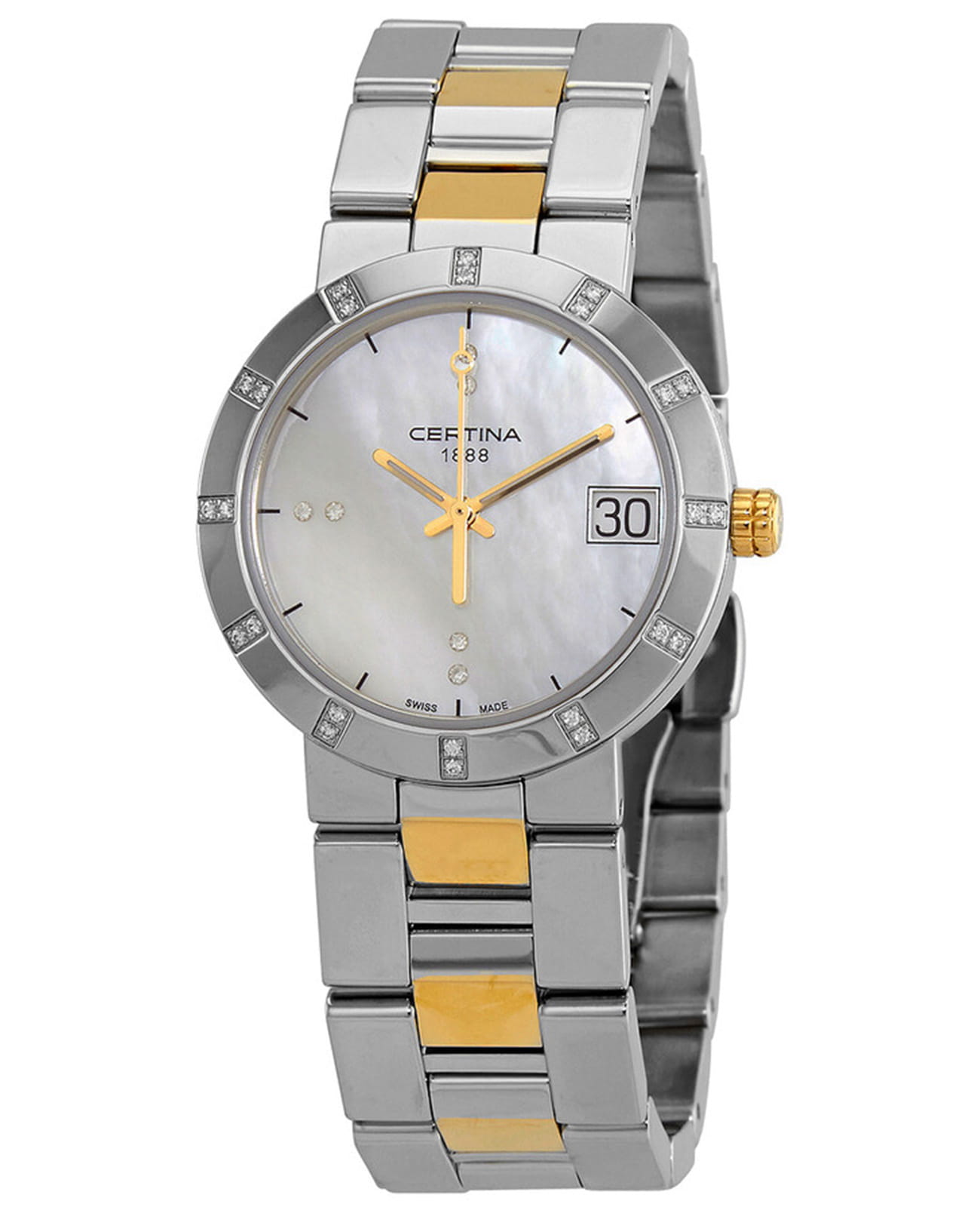 Certina Certina DS Podium C009.210.22.116.00  C0092102211600 кварцевые женские часы перламутровый циферблат, браслет нержавеющая сталь — вид спереди
