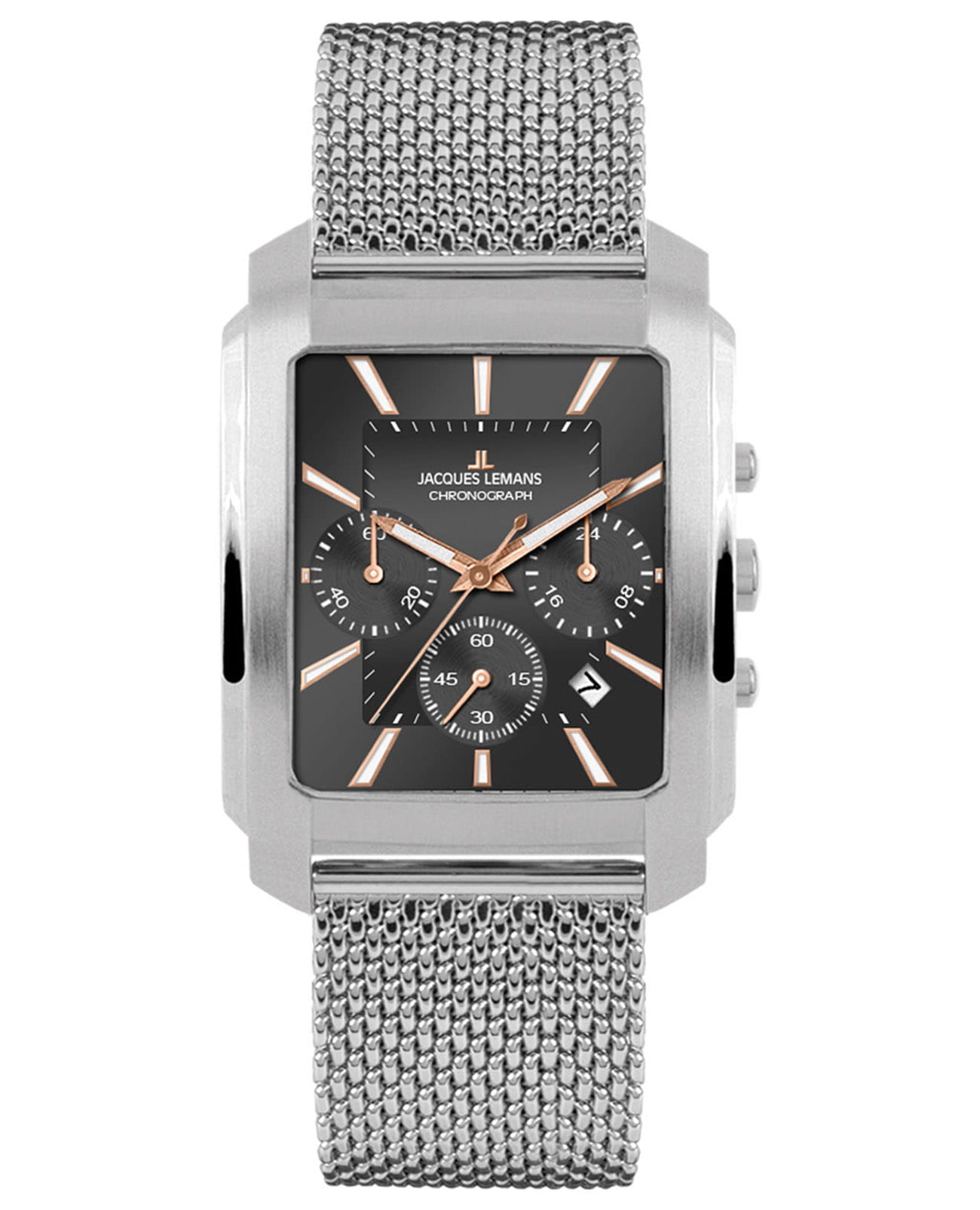 Jacques Lemans Jacques Lemans Classic 1-2149D  1-2149D кварцевые мужские часы серый циферблат, браслет нержавеющая сталь — вид спереди