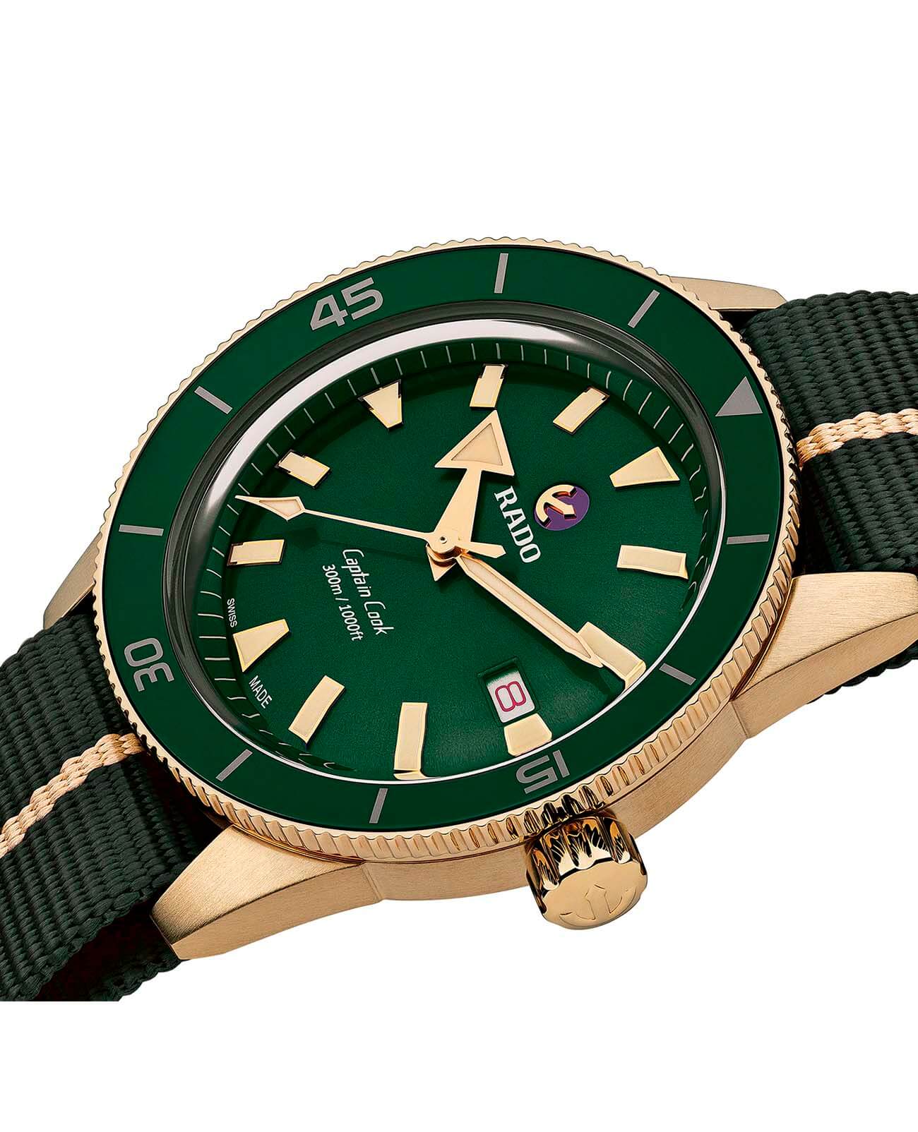 Rado Rado Captain Cook Automatic Bronze R32504317, captain cook швейцария мужские часы на браслете тканевый боковой вид