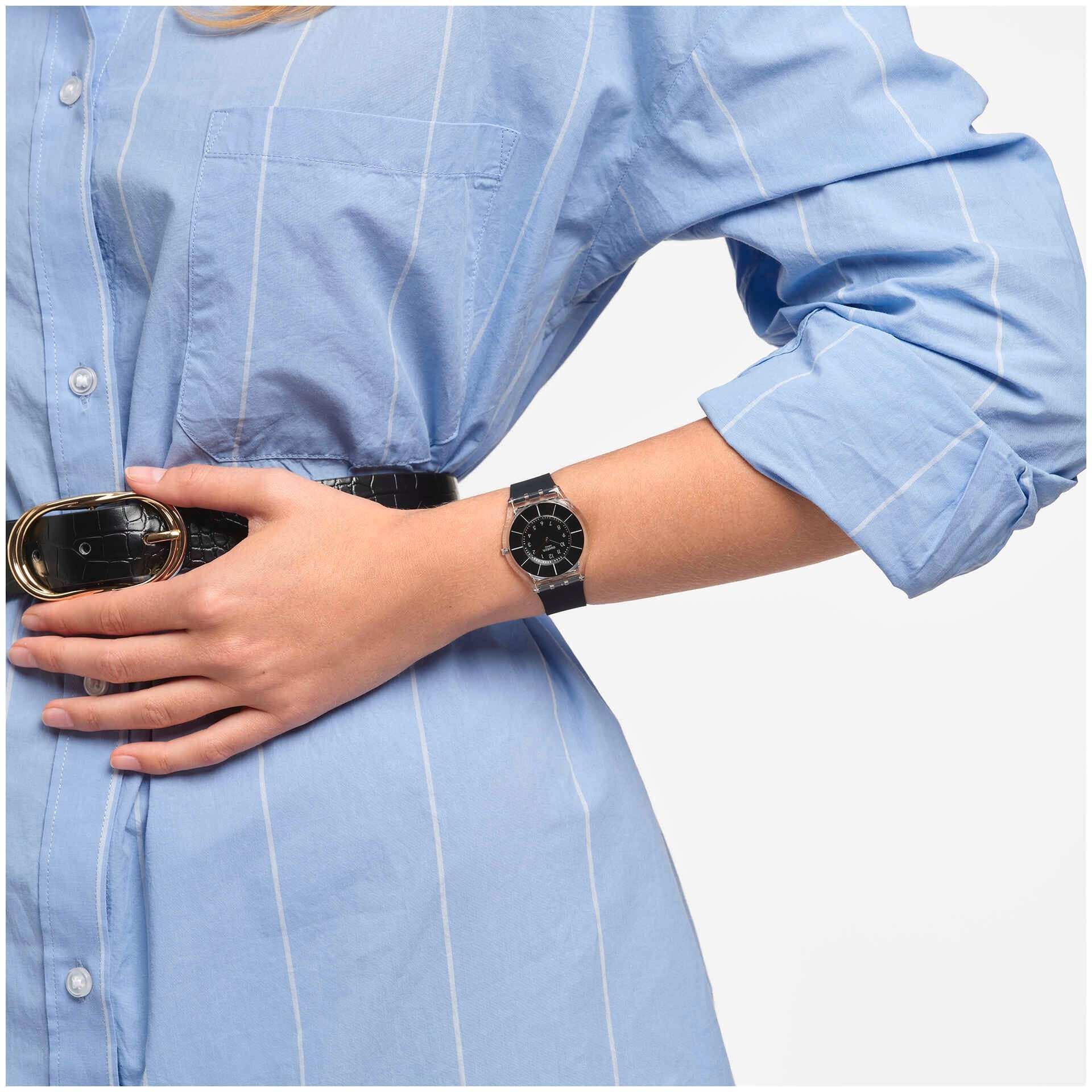 Swatch Swatch Skin Classic Biosourced SS08K103, skin швейцария женские часы на браслете силикон боковой вид