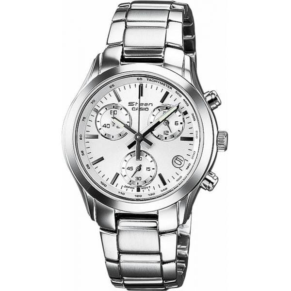 Casio Casio Sheen SHN-5000BP-7A  SHN-5000BP-7A кварцевые женские часы белый циферблат, браслет нержавеющая сталь — вид спереди