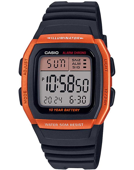 Casio Casio Collection W-96H-4A2  W-96H-4A2VEF кварцевые мужские часы серый циферблат, браслет пластик — вид спереди