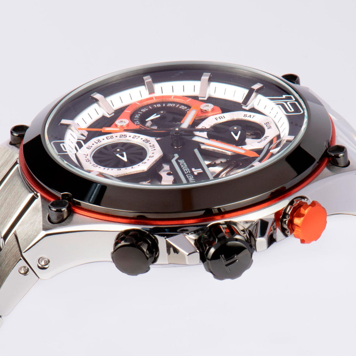 Jacques Lemans Jacques Lemans Sport 1-2150E,  австрия мужские часы на браслете нержавеющая сталь боковой вид