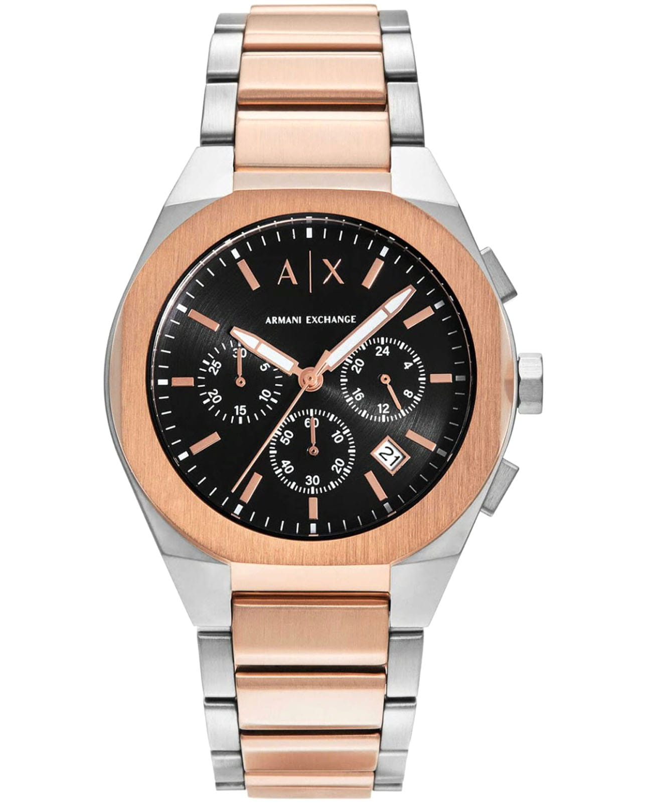 Armani Exchange Armani Exchange Rafael AX4181  AX4181 кварцевые мужские часы черный циферблат, браслет нержавеющая сталь с ip-покрытием — вид спереди