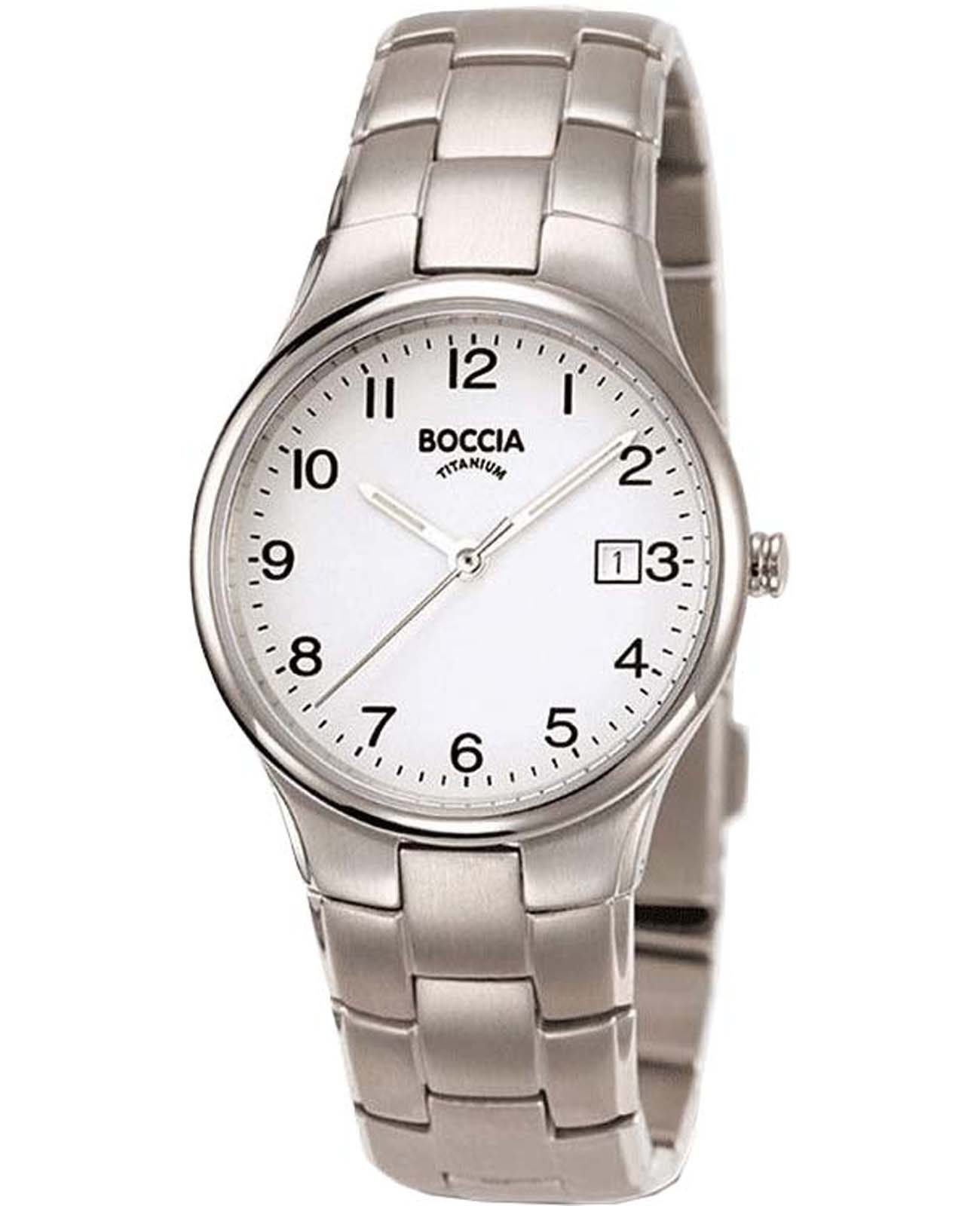 Boccia Titanium Boccia Titanium 3297-01  3297-01 кварцевые женские часы белый циферблат, браслет титановый — вид спереди