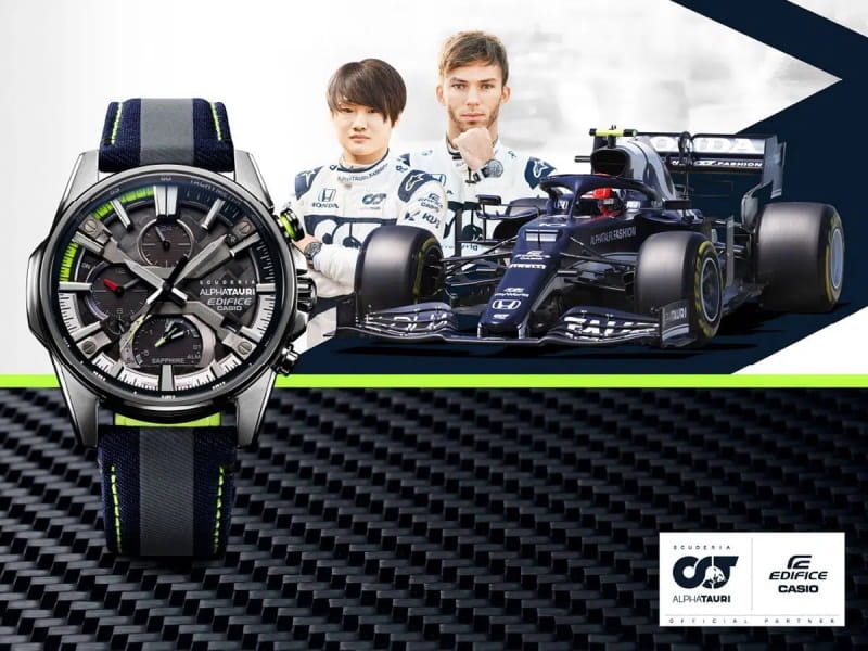 япония мужские часы часы Casio Casio Edifice Scuderia Alpha Tauri Limited Edition EQB-1200AT-1A в style стиле