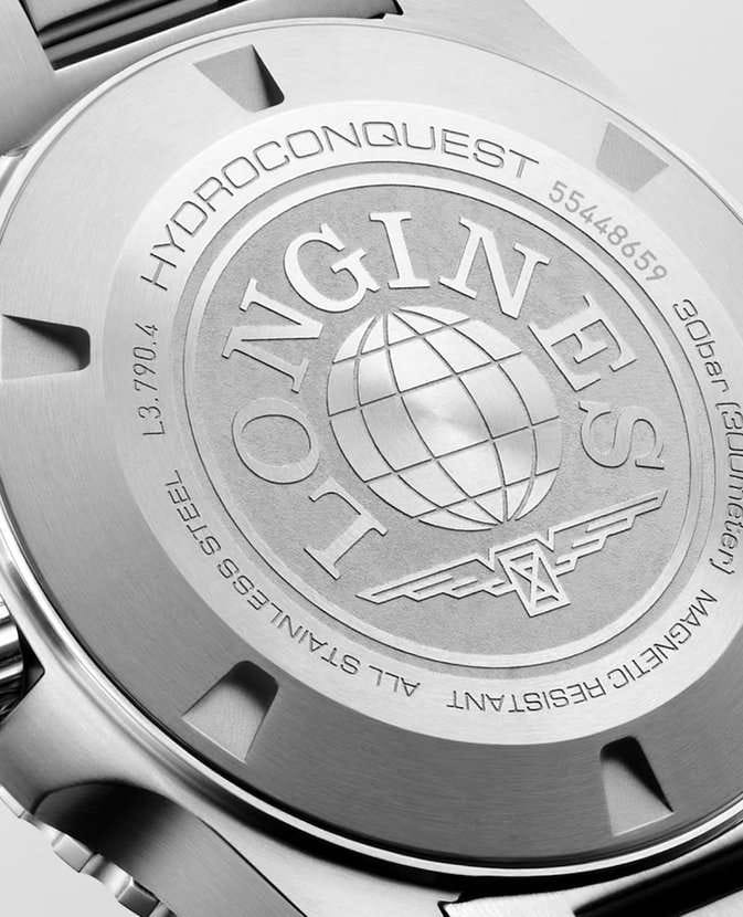 Longines Longines HydroConquest L3.790.4.96.6 механические мужские часы часы крупный план синий циферблата