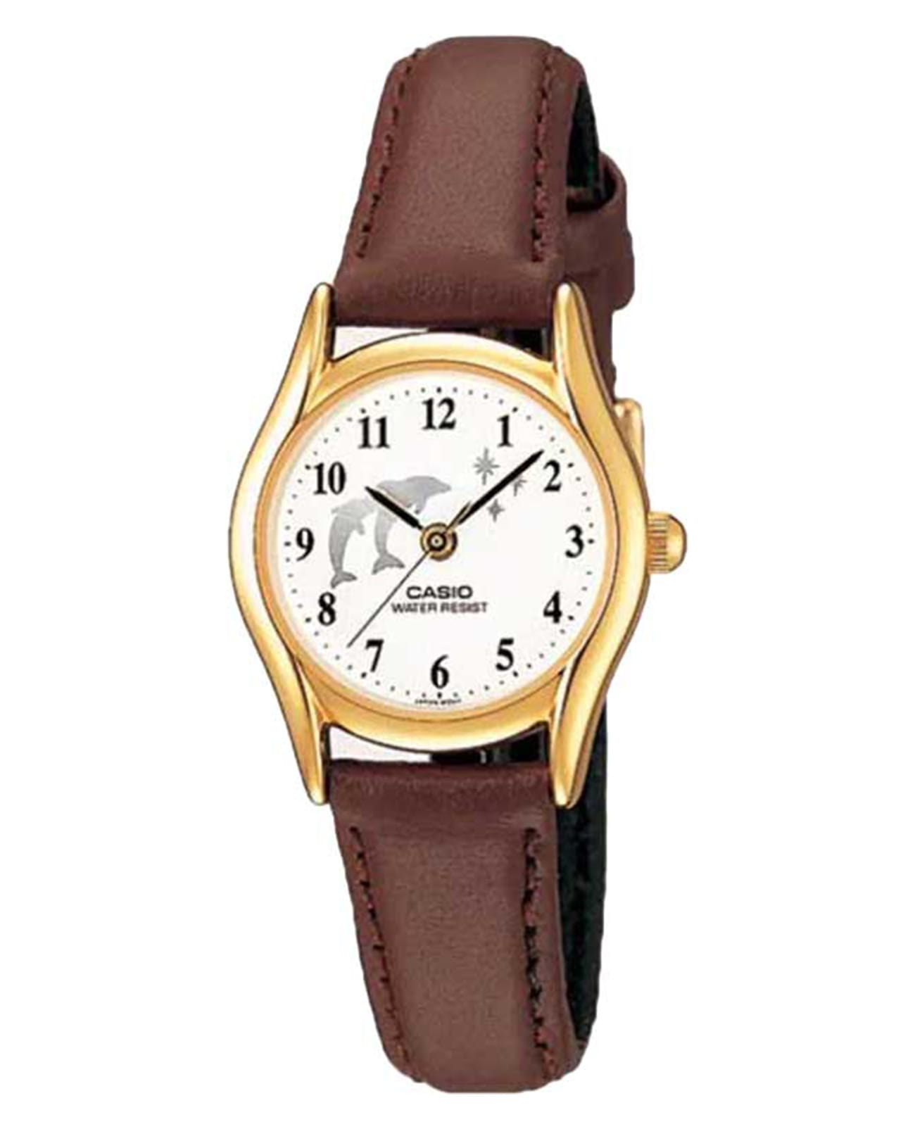 Casio Casio Collection LTP-1094Q-7B9R  LTP-1094Q-7B9R кварцевые женские часы белый циферблат, браслет кожаный — вид спереди